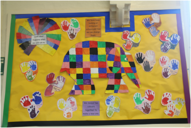 A colourful artwork created by the children at the hyde heath preschool